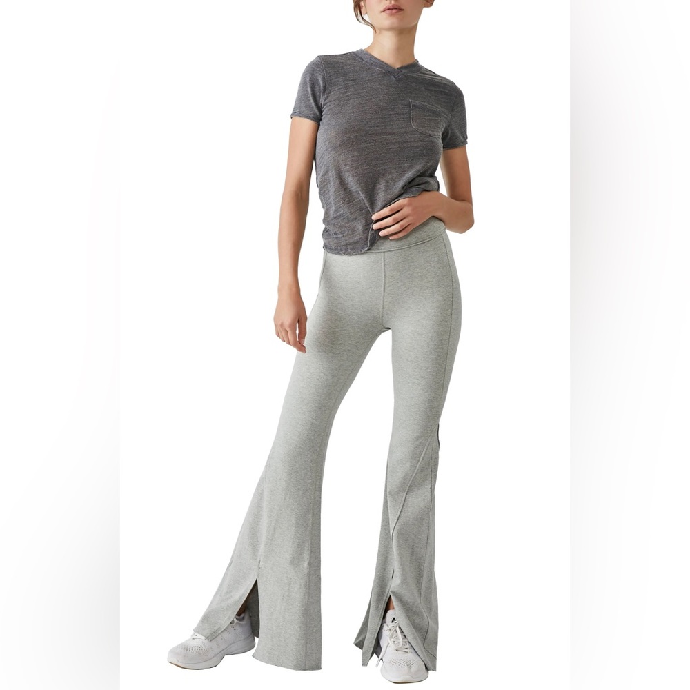 Free People Movement Hot Shot Kick Flare Pants Heather Grey Size Small